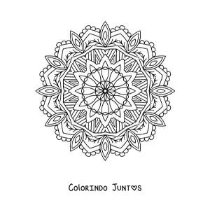 Desenho para colorir de mandala indiana estilo Zentangle
