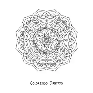 Desenho para colorir de mandala indiana estilo Zentangle