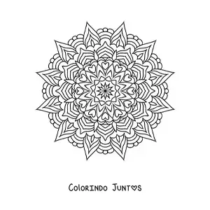 Desenho para colorir de mandala indiana estilo Zentangle
