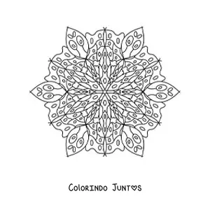 Desenho para colorir de mandala hindu difícil