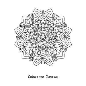 Desenho para colorir de mandala hindu difícil
