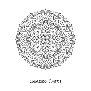 Desenho para colorir de mandala hindu difícil