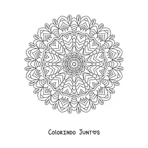 Desenho para colorir de mandala hindu difícil
