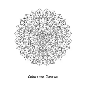 Desenho para colorir de mandala hindu difícil