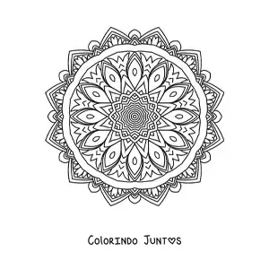 Desenho para colorir de mandala hindu para adultos