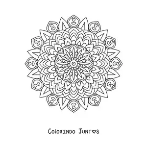 Desenho para colorir de mandala hindu para adultos