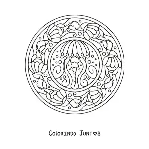 Desenho para colorir de mandala de água-viva