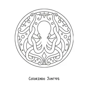 Desenho para colorir de mandala de polvo