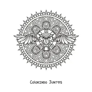 Desenho para colorir de mandala de coruja