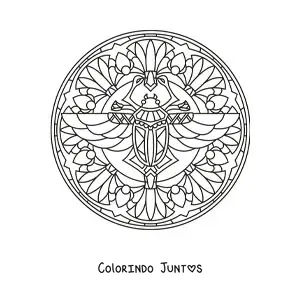 Desenho para colorir de mandala de besouro