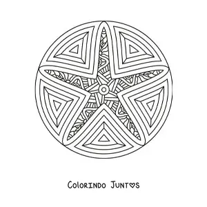Desenho para colorir de mandala de estrela-do-mar estilo Zentangle