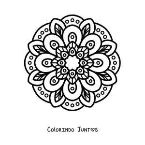Desenho para colorir de mandala antiestresse