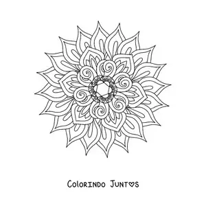 Desenho para colorir de mandala para combater a ansiedade