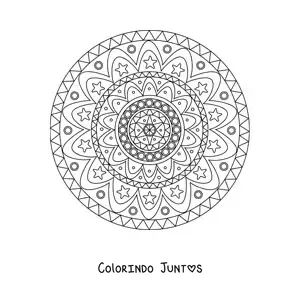 Desenho para colorir de mandala para combater a ansiedade