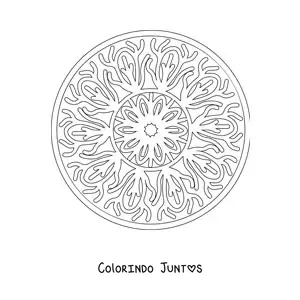 Desenho para colorir de mandala para combater a ansiedade