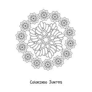 Desenho para colorir de mandala para combater a ansiedade