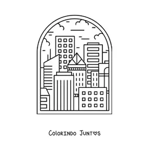 Desenho para colorir de uma cidade