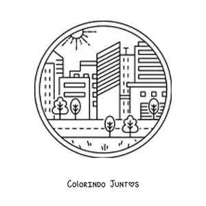 Desenho para colorir de uma cidade