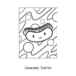 Desenho para colorir de cachorro-quente animado
