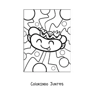 Desenho para colorir de cachorro-quente animado