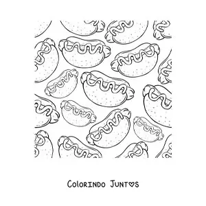 Desenho para colorir de cachorros-quentes