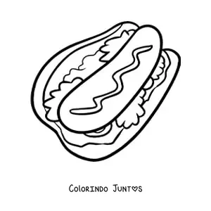 Desenho para colorir de cachorro-quente grande