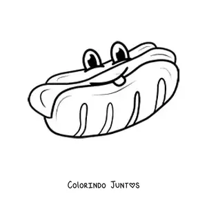 Desenho para colorir de cachorro-quente animado