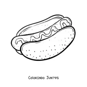 Desenho para colorir de cachorro-quente facil