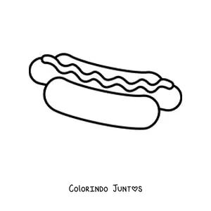 Desenho para colorir de cachorro-quente simples