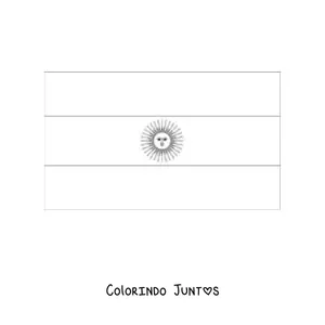 Desenho para colorir da bandeira da Argentina horizontal