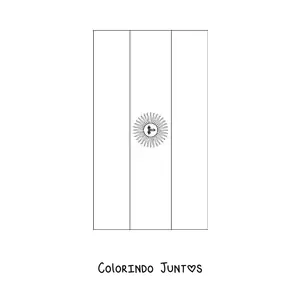 Desenho para colorir da bandeira da Argentina vertical