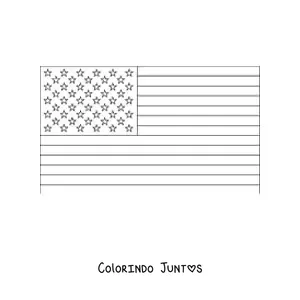 Desenho para colorir da bandeira dos Estados Unidos horizontal