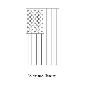Desenho para colorir da bandeira dos Estados Unidos vertical
