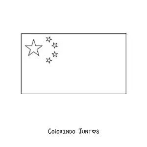 Desenho para colorir da bandeira da China horizontal