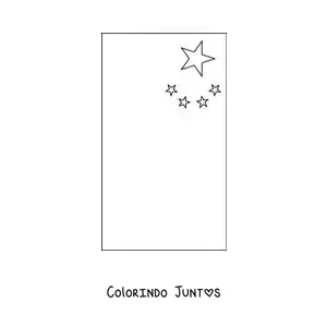 Desenho para colorir da bandeira da China vertical