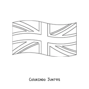 Desenho para colorir da bandeira do Reino Unido tremulando