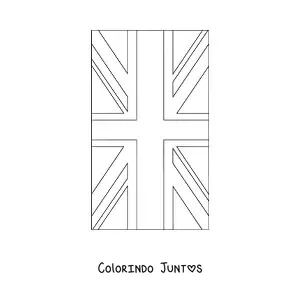 Desenho para colorir da bandeira do Reino Unido vertical