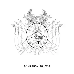 Desenho para colorir do brasão da bandeira da Bolívia