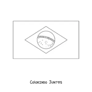 Desenho para colorir da bandeira do Brasil horizontal