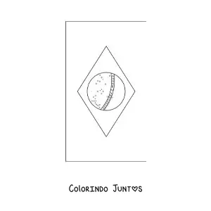Desenho para colorir da bandeira do Brasil vertical