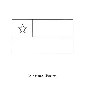 Desenho para colorir da bandeira do Chile horizontal