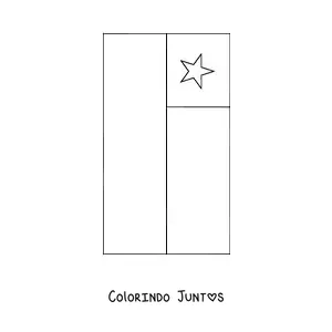 Desenho para colorir da bandeira do Chile vertical