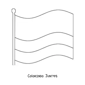 Desenho para colorir da bandeira grande da Colômbia tremulando