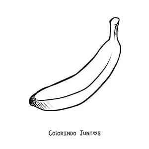 Desenho para colorir de uma banana com casca