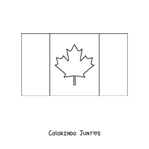 Desenho para colorir da bandeira do Canadá horizontal