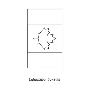 Desenho para colorir da bandeira do Canadá vertical