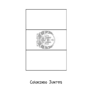 Desenho para colorir da bandeira do Afeganistão vertical com brasão
