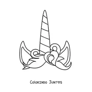 Desenho para colorir do chifre e das orelhas de um unicórnio