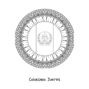 Desenho para colorir da bandeira do Afeganistão em emoji com mandala