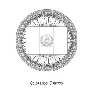 Desenho para colorir da bandeira do Afeganistão com mandala